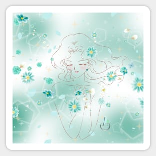 Guardian Michiru Flower Portrait Sticker